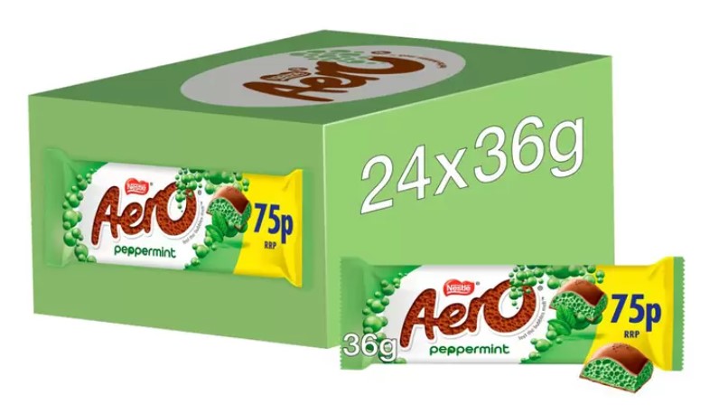 Nestle Aero Bubble Peppermint Chocolate Bar PMP, 24 x 36g (864g)